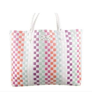 Kate Spade Pink and White Checkered Tote